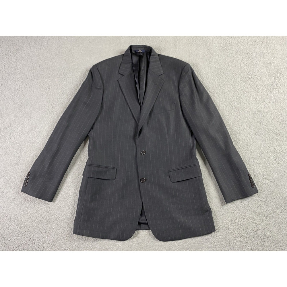Brooks Brothers Suit Jacket 42 L Gray Wool Striped 346 Designer Luxury Premium